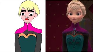 Frozen 2 Elsa funny Drawing memes  Try not To laugh [upl. by Gainor]