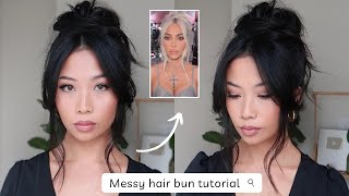 Messy hair bun tutorial [upl. by Shel]