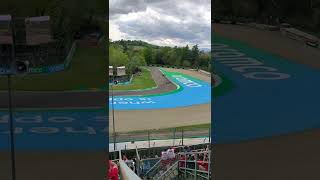 F1 Sprint  2022 Emilia Romagna Grand Prix first lap from Acque Minerali tribune [upl. by Ellac]