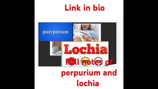 😱Normal Puerperium  lochia  inovation types of lochia medical nursing  nursing lacture [upl. by Aihsatsan]