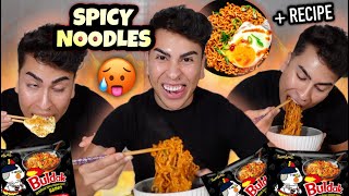 BOMB AF SPICY NOODLES MUKBANG🌶️🔥  Louie’s Life [upl. by Nostaw]