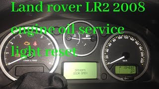 LAND ROVER LR2 2008 ENGINE OIL SERVICE LIGHT RESET [upl. by Liana88]