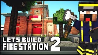 Minecraft Lets Build SimCity Fire Station  Part 2 [upl. by Polk]