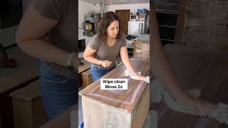 Bleaching wood with barkeepers friend diyfurnituremakeover homediy furnituremakeover [upl. by Lyndon37]