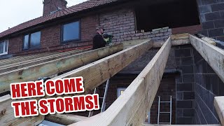 Building the back leanto roof Self Build Extension Part 8 [upl. by Alecram]