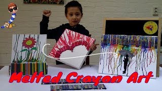 DIY Melted Crayons ArtCrayon Art TutorialHow to melt Crayons [upl. by Meek]