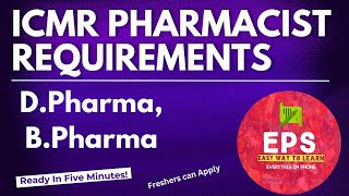 Government job for Pharmacist 2024Apply Now B Pharmacy Government JobICMR Pharmacist Requirements [upl. by Naillil]