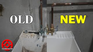 Replacing a Utility Sink and Faucet [upl. by Ahsiemac]