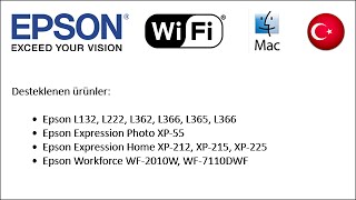 Setup nasıl Epson yazıcıları 2014 WiFi kullanmak için Mac TR [upl. by Auqenaj]