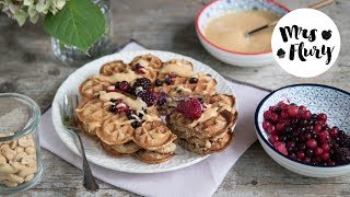 Waffeln mit Erdnussbutter vegan und glutenfrei [upl. by Aisereht]