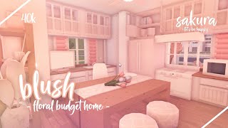 bloxburg  40k one story no gamepass blush floral budget house  speed build  sakura 𐐪𐑂 [upl. by Akinad]