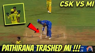 Matheesha Pathirana Bowling 🔥 CSK VS MI IPL 2024 [upl. by Nnylatsyrk]