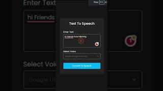 Text To Speech Converting In Js  55 css [upl. by Erda]