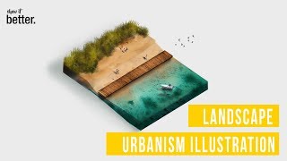 Landscape Urbanism Illustration Timelapse [upl. by Auop260]