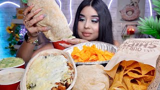 ASMR MUKBANG CHIPOTLE GIANT BURRITO LOADED BURRITO BOWL WITH DORITOS CHIPS EXTRA GUAC messy [upl. by Pilif]