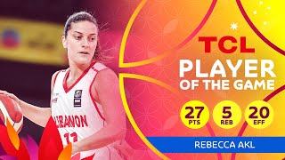 Rebecca Akl 27 PTS  TCL Player Of The Game  Lebanon v Chinese Taipei  FIBA AsiaCupWomen 2023 [upl. by Cummine924]