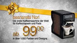 beanarella WeihnachtsSpezial beanarella Nori Kaffeemaschine für Kapseln und Pads [upl. by Reitrac116]