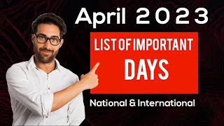 April 2023 Full List of important National and International Days  Special days in April 2023 [upl. by Nims]