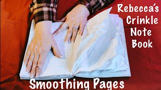 ASMR Crinkles Notebook No talking Smoothing out water damaged notebook paperSchool day nostalgia [upl. by Georglana668]