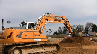 Liebherr R906 With An Engcon Tiltrotator Digging A New Road [upl. by Nnylg]