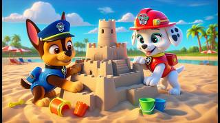 Paw Patrol Ultimate Rescue  CHASE x MARSHALL Building A Sand Castle Very Funny Story  Rainbow 3 [upl. by Arimlede]