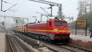 Kaviguru Express towards Howrah arriving at Bhagalpur Jn with Newly Repainted HwH WAP4 [upl. by Casimir]