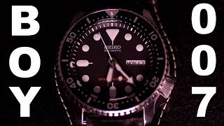 セイコーダイバーSKX007 ブラックボーイのラバーベルト交換は超絶難しかった 腕時計ベルト交換の小技あり [upl. by Bulley138]