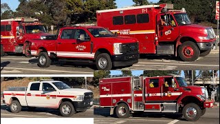 MOUNTAIN FIRE RESPONSE CALFIRE LACoFD amp Oxnard FD Responding to Mountain Fire vcfd [upl. by Rex]