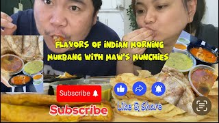 Flavors of Indian Morning Dosa Paratha and Puri Bhaji Breakfast Mukbang Edition🇮🇳🪷  Mukbang [upl. by Eilyk]