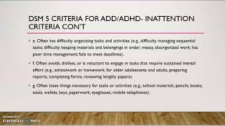 ADDADHD DSM5 Criteria [upl. by Mela]