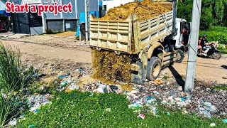 Start a project The amazing process of transporting landfills By Dozer Operators an 5Ton Dump Truck [upl. by Nahpets866]