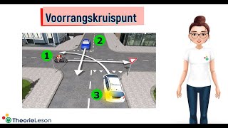 Voorrangsregels op een voorrangskruispunt  CBR auto theorievragen [upl. by Noid179]