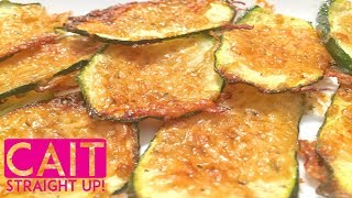 Garlic Parmesan Zucchini Crisps Recipe  Cait Straight Up [upl. by Sonitnatsnok]