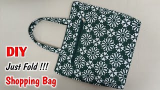 JUST FOLD  Shopping Bag Ready  2 ZIPPER POCKETS  Tote bag cutting and stitching  Reusable bags [upl. by Miche]