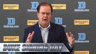 Dukes David Cutcliffe Recaps 2015 Recruiting Class [upl. by Akemihs]