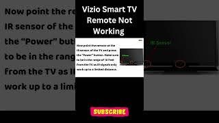 Vizio Smart TV Remote Not Working shorts shortsvideo [upl. by Branham]