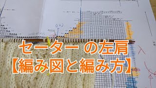 セーターの前身ごろ【左肩】の減らし目。編み図の見方と編み方（ライブ） [upl. by Nhguaved835]