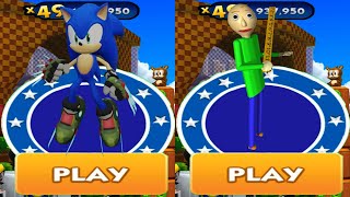 Sonic Dash vs Baldis Basics Run  Boscage Maze Sonic vs All Bosses Eggman Zazz All Characters [upl. by Asaert]