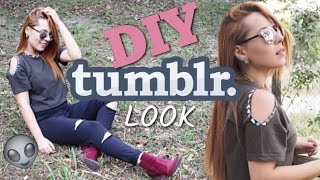 DIY CROPPED  CALÇA  TUMBLR  TRANSFORMANDO ROUPAS VELHAS [upl. by Deeyn553]