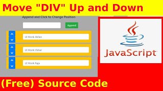 Ep60  Onclick Move Div up or down  JavaScript Source Code [upl. by Sonny]