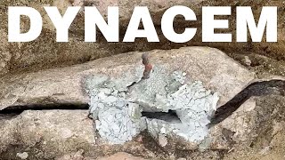 Rock breaking with concrete breaking chemical demolition grout Dynacem etanadynamiitti  4 seconds [upl. by Annwahs425]