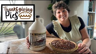 PECAN PIE with NO CORN SYRUP and MAKING PIE CRUST [upl. by Ahsiket]