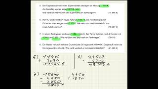 Textaufgaben zur Addition und Subtraktion Klasse 5 [upl. by Dillie]