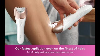 Philips Satinelle Prestige Wet and Dry Cordless Epilator for Face and Body with 7 Attachments and Vi [upl. by Anav91]