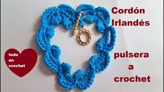 Ganchillo  pulsera a crochet  cordón irlandés  tutorial paso a paso [upl. by Ibrahim]