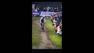 MATHIEU VAN DER POEL SPITS at a FAN in the cyclocross World Cup in Hulst [upl. by Poirer]