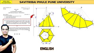 SPPU  Pune University  April 2023  Engineering Graphics  PYQ Q7  Development of Surface Pyramid [upl. by Ahkeber]