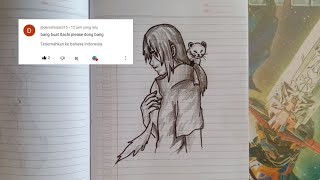 Menggambar Itachi dengan Spidol dan pensil naruto narutoshippuden narutouzumaki [upl. by Miles840]