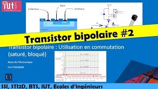 Cours délectronique  Transistor bipolaire 2  Utilisation en tout ou rien saturébloqué [upl. by Noryv]