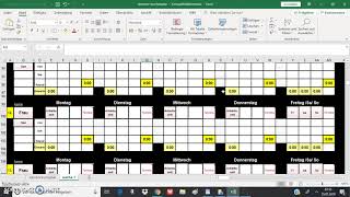 excel wochendienstplan kostenlose vorlage 16 mitarbeiter  schichtplanungssystem [upl. by Tevis]